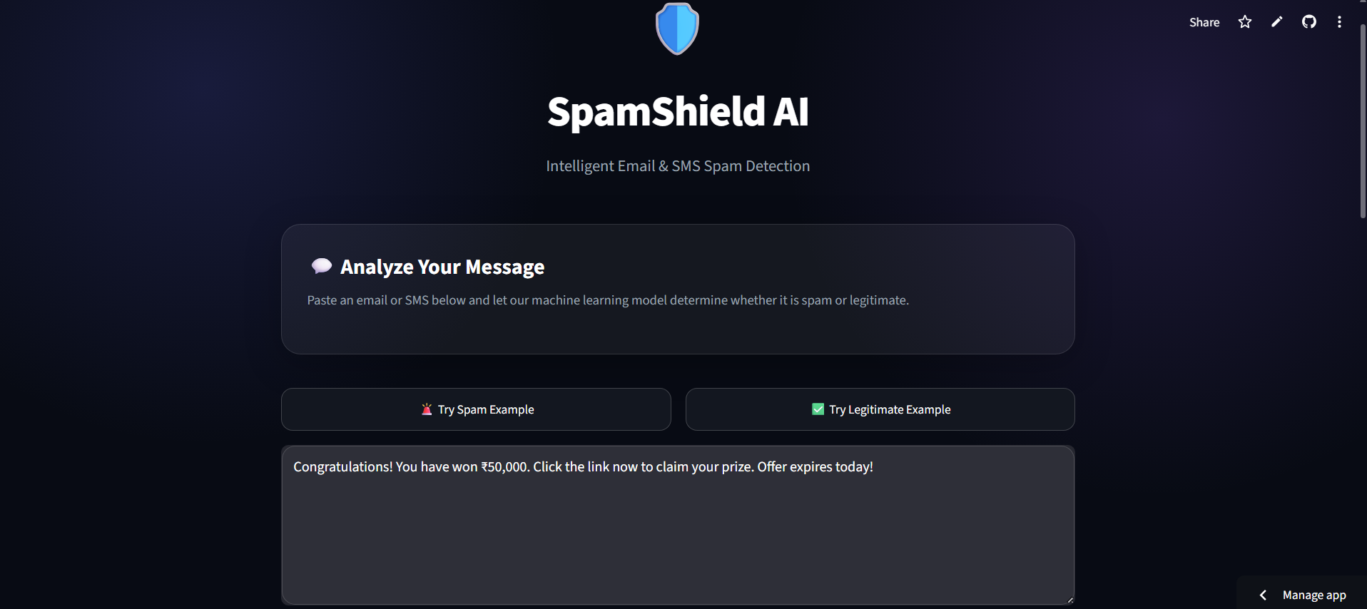 Spam Message Detection Project